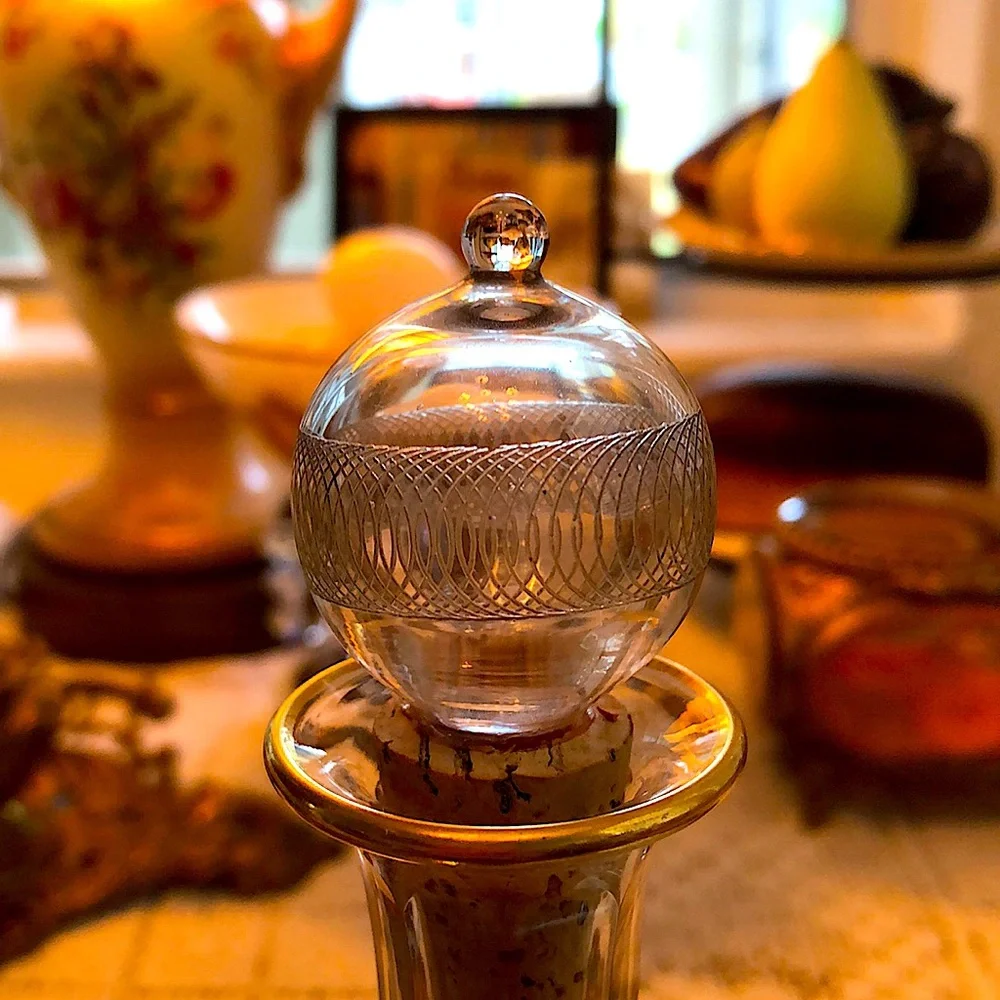 EUC- Antique Handmade Blown Glass Decanter with Original Stopper - Picture 2 of 11